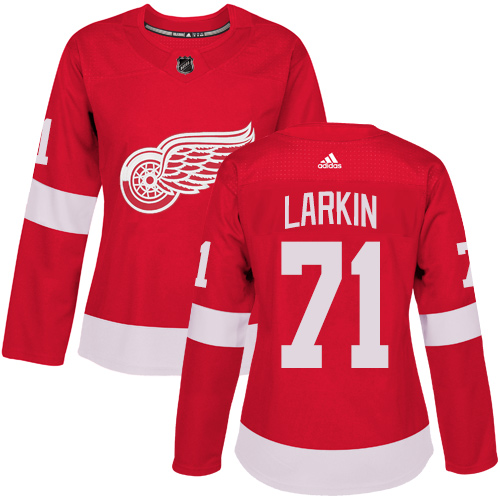 Adidas Red Wings #71 Dylan Larkin Red Home Authentic Women's Stitched NHL Jersey - Click Image to Close